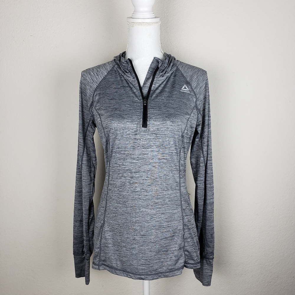 Reebok 1/4 Zip Long Sleeve Top with Hood